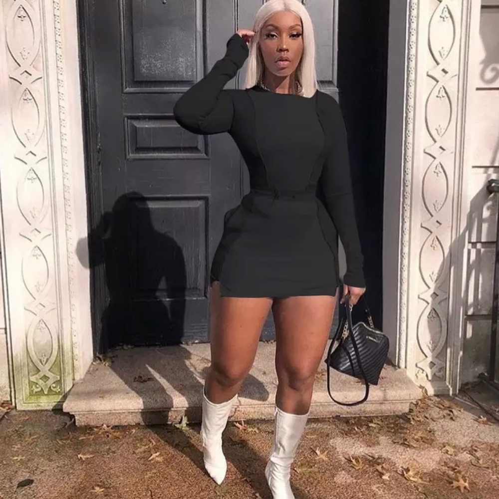 Black skirt set